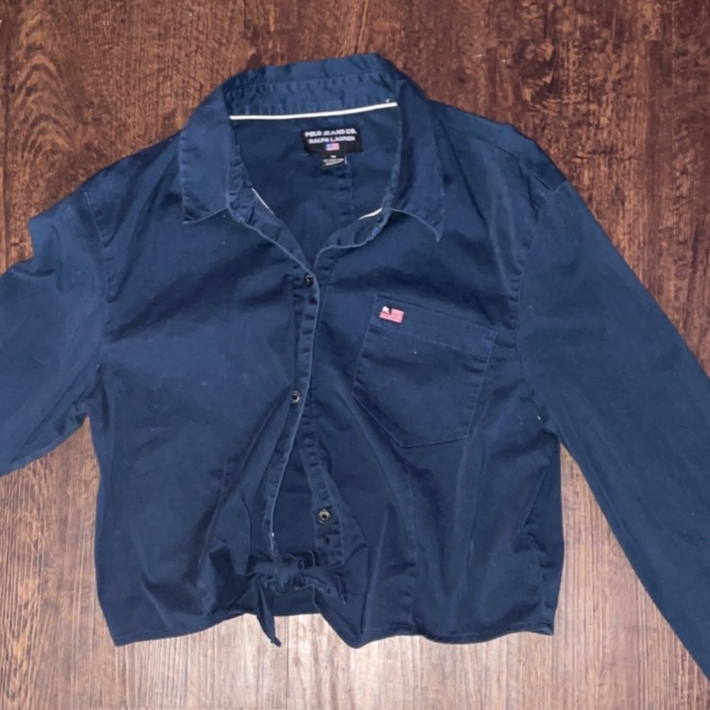 Polo Button Down Crop Vintage